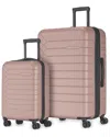 Bugatti Mecca Expandable 2pc Luggage Set In Pink