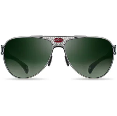 Bugatti Men's 42 Mm Silver Sunglasses In Green