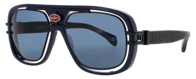 Bugatti Men's 56 Mm Dark Blue Black Pvd Sunglasses 07-dk-blu-bk