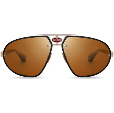 BUGATTI MEN'S 63 MM BLACK SUNGLASSES