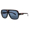 Bugatti Men's Black Rectangular Sunglasses 06bk In ["black"]