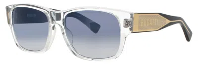 Bugatti Men's  Style 12 Sunglasses, 56-17-148, Acetate Frame, Case Included In Cry - Crystal Clear / Blue Gradient