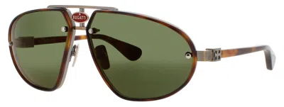 Bugatti Men's Metal Sunglasses Style 10 With Case, 63-13-142 In White