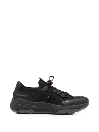 Bugatti Mesh-panelled Lace-up Sneakers In Black