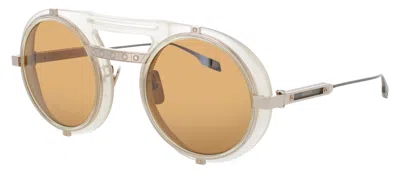 Bugatti ? No-unisex 52-27-145 Sunglasses In Acetate/metal With Case In Bne/wg - Bone/white Gold / Brown