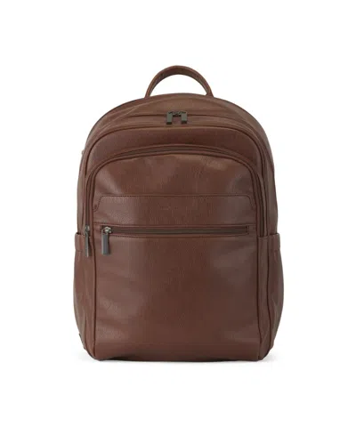 Bugatti Palermo 17" Leather Backpack In Cognac