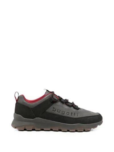 Bugatti Panelled Logo-debossed Sneakers In Gray