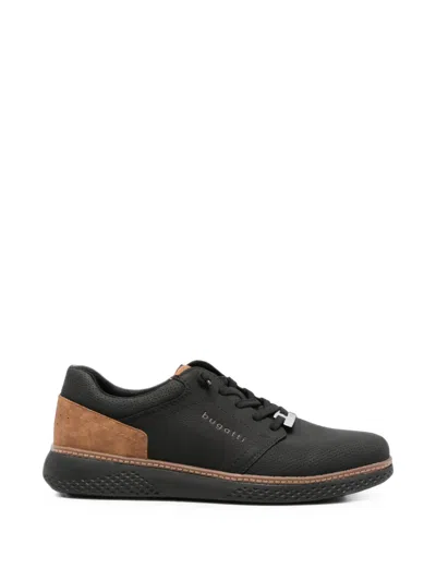 Bugatti Perforated Panelled Sneakers In Black