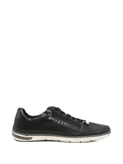 Bugatti Perforated Side-zip Sneakers In Black