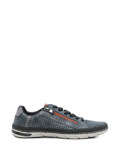 Bugatti Perforated Side-zip Sneakers In Gray