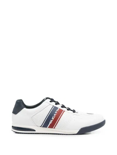Bugatti Perforated-detail Logo-print Sneakers In White