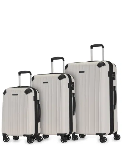 Bugatti Pvg Expandable 3pc Luggage Set In White