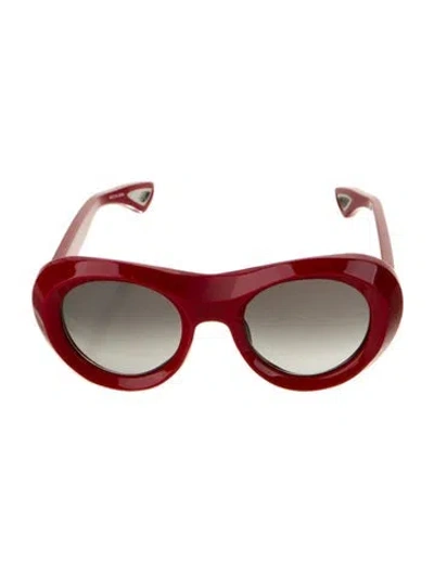 Pre-owned Bugatti Round Gradient Sunglasses In Red