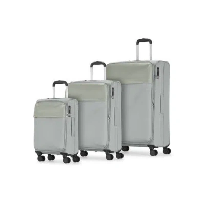 Bugatti Siena 3 Piece Softside Luggage Set With Double Spinner Wheels In Green