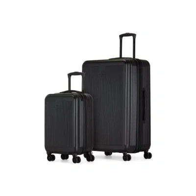Bugatti Singapore 2 Piece Hardside Luggage Set With Expansion In Black