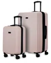Bugatti Singapore Expandable 2pc Luggage Set In Pink