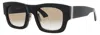 Bugatti Square Frame Sunglasses In Bk - Black / Sterling Silver / Brown Gradient