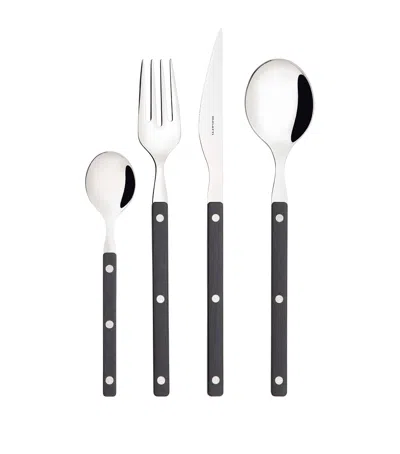 Bugatti Stainless Steel Allegra 24-piece Cutlery Set In Black