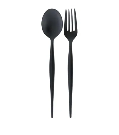 Bugatti Stainless Steel Natura 2-piece Serving Set In Black
