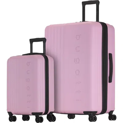 Bugatti The Classic 2 Piece Hardside Luggage Set With Expansion In Pink
