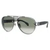 Bugatti Unisex Silver Tone Rectangular Sunglasses 05asgm In ["silver Tone"]