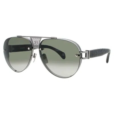 Bugatti Unisex Silver Tone Rectangular Sunglasses 05asgm In ["silver Tone"]