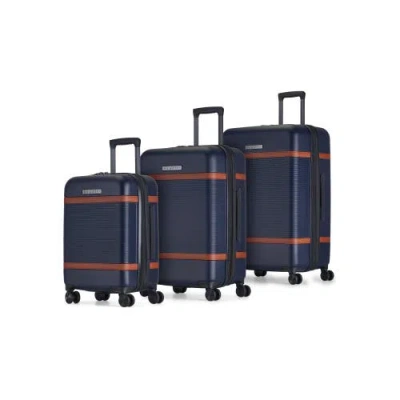 Bugatti Wellington 3 Piece Hardside Luggage Set With Tsa Lock In Navy