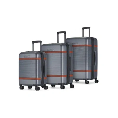 Bugatti Wellington 3 Piece Hardside Luggage Set With Tsa Lock In Pewter