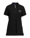Bugatti Woman Polo Shirt Black Size L Cotton, Elastane In Black