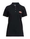 Bugatti Woman Polo Shirt Midnight Blue Size L Cotton, Elastane In Blue