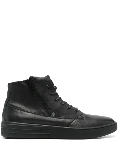 Bugatti Zip-up Leather Boots In Black