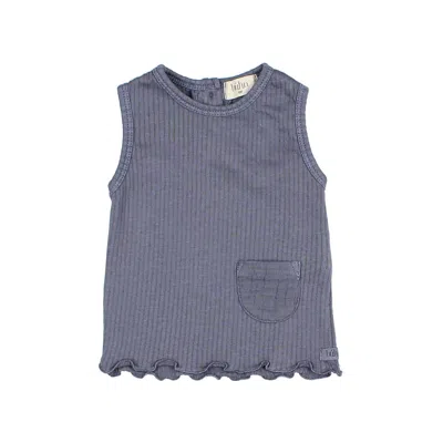 Buho Kids' Baby Rib Top In Blue Stone