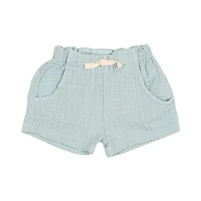 Buho Kids' Boy's Almond Muslin Shorts In Blue