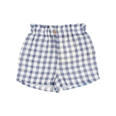 Buho Kids' Boys' Gingham Waistband Shorts In Blue Stone In Black
