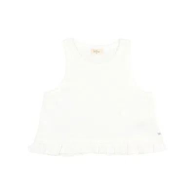 Buho Kids' Girl's Summer Frill Shirt Top In White