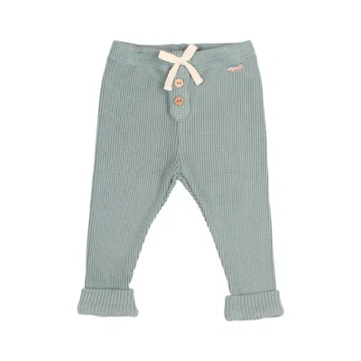 Buho Kid's Ribbed Leggings In Eucalyptus In Animal Print