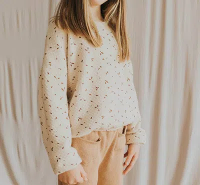 Buho Kids' Quilted Fall Sweatshirt In Sand In Multi