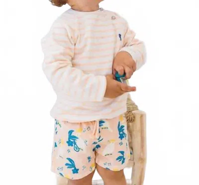 Buho Kids' Terry Striped Sweatshirt In Light Pink In Blue