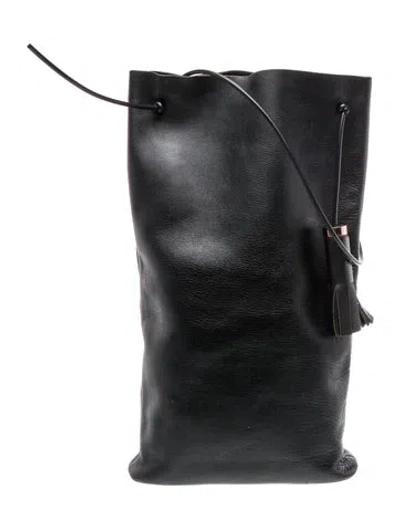 Pre-owned Building Block Leather Bucket Bag In Black