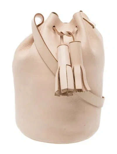 Pre-owned Building Block Leather Bucket Bag In Neutral