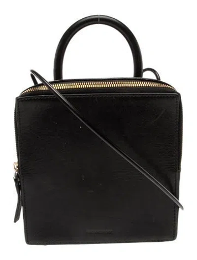 Pre-owned Building Block Leather Crossbody Bag In Black