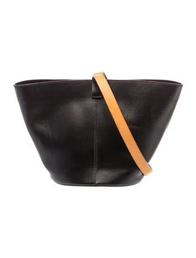 Pre-owned Building Block Leather Shoulder Bag In Black