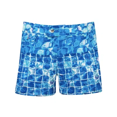 Bukawaswim Men's Blue Villefranche Sirène Pool Tile Shorts - Repreve®