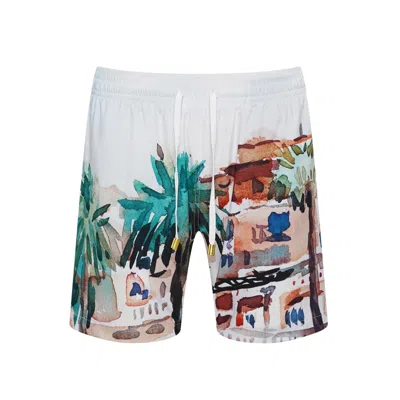 Bukawaswim Men's Neutrals Eze Du Jardin Watercolour Board Shorts - Repreve® In Yellow