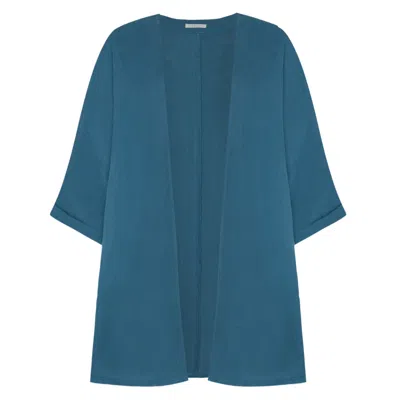 Bukawaswim Women's Blue Etienne Linen Bukawa Kimono