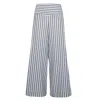 Bukawaswim Women's Blue Leila Wide Leg Cotton Trouser In Blue