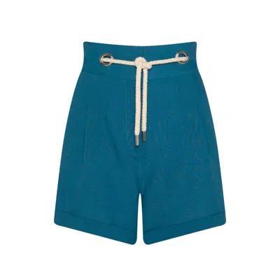 Bukawaswim Women's Blue Liga Linen Bukawa High Waisted Short