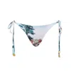 Bukawaswim Women's Green Cannes Du Jardin Watercolour String Bikini Bottoms - Econyl® Regenerated Nylon In Green