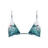 Bukawaswim Women's Green Cannes Du Jardin Watercolour Triangle Top - Econyl® Regenerated Nylon In Green
