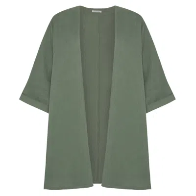 Bukawaswim Women's Green Etienne Linen Olive Kimono
